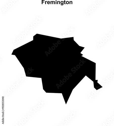 Fremington (England) blank outline map