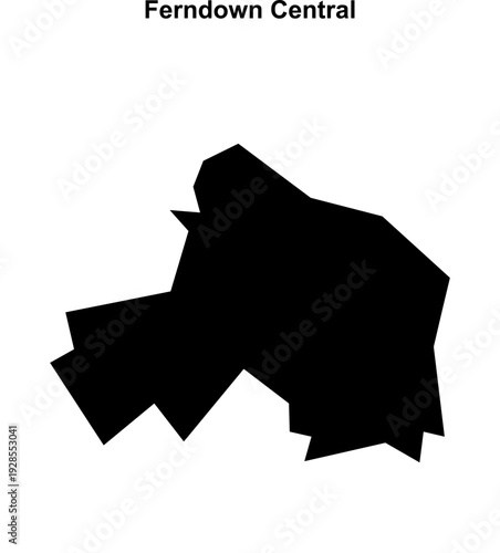 Ferndown Central (England) blank outline map