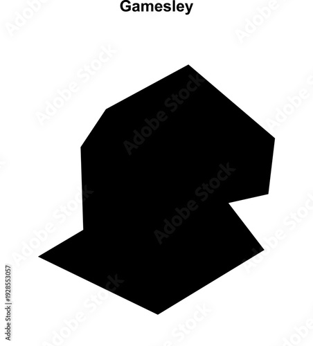 Gamesley (England) blank outline map