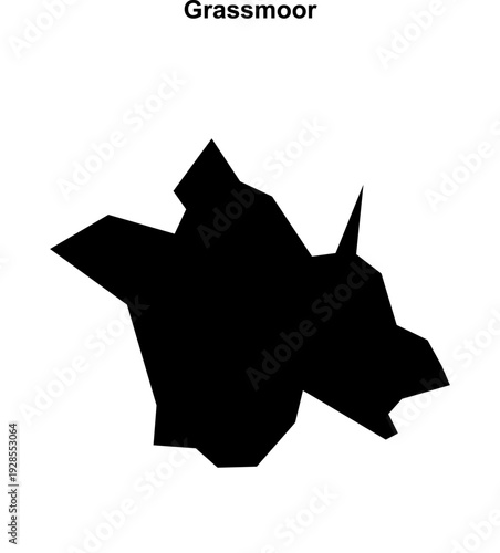 Grassmoor (England) blank outline map