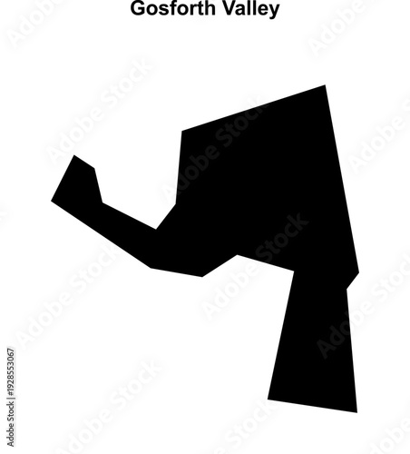 Gosforth Valley (England) blank outline map