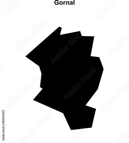 Gornal (England) blank outline map