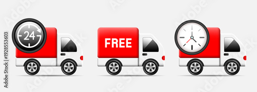 Delivery icon. Vector 3d icons isolated on white background.