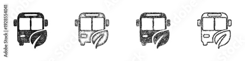 Sketch public transit green icon design set