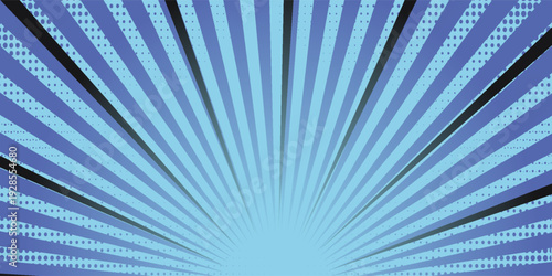 Halftone texture comic book superhero vector background. Comic book pop art strip radial backdrop