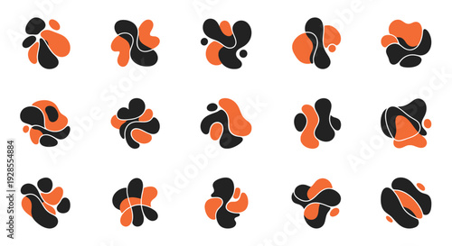 Abstract organic shapes set, modern graphic elements.