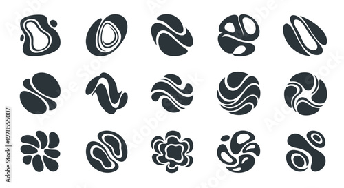 Abstract organic shapes set. Modern graphic elements.