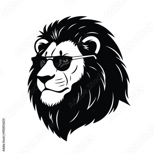 Lion Wearing Eyepatch Graphic Illustration Design.