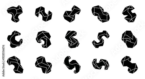 Abstract polygonal shapes collection, geometric forms