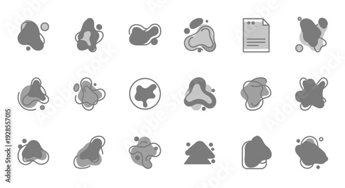 Abstract shapes set, organic blobs collection