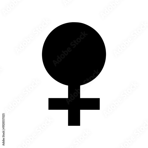 Black and white female gender symbol