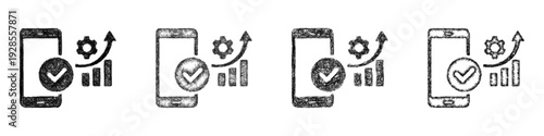 Sketch mobile optimization icon design set