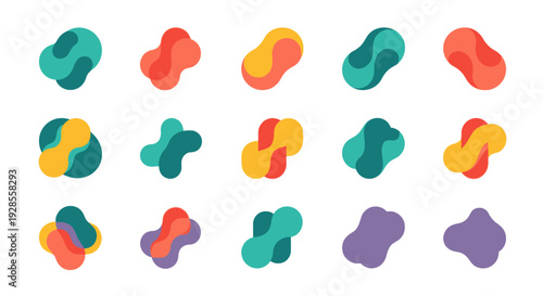 Abstract shapes, colorful design elements, modern graphic collection