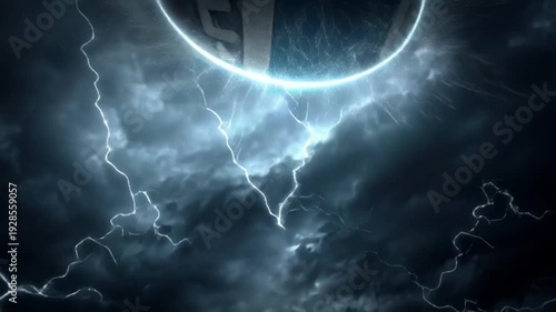 Lightning Charged Football Dynamic Stormy Sky