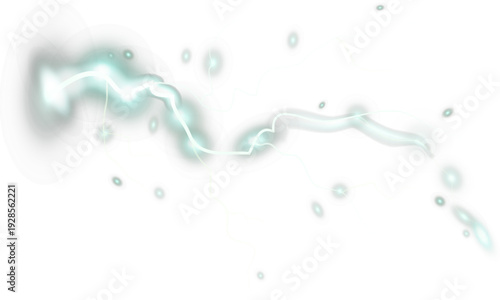 Abstract Purple Electric Energy Streak with Particles on White