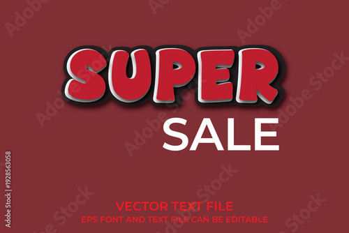 Super sale fully editable vector, Super sell 3d text effect