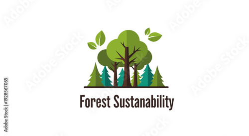 Forest Sustainability Logo Green Trees.
