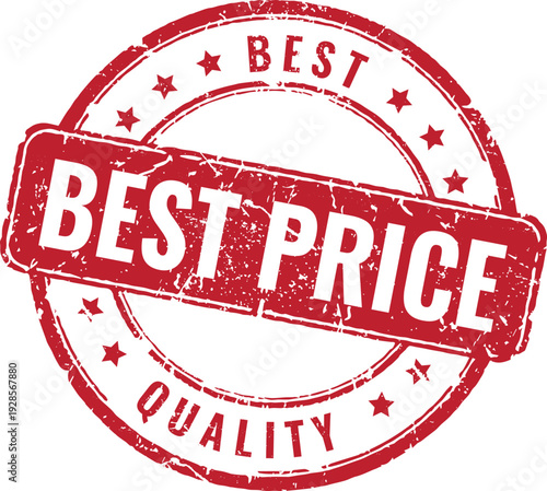 red circular best price quality ink stamp with rustic texture for retail clearance sale events