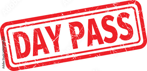 DAY PASS red rubber stamp text