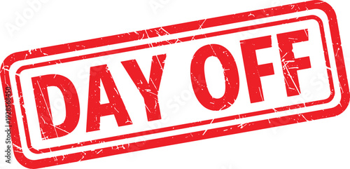 DAY OFF red rubber stamp text