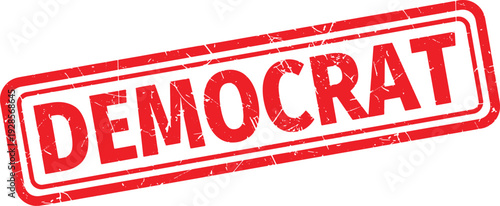 DEMOCRAT red rubber stamp text