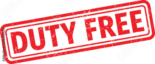 DUTY FREE red rubber stamp text