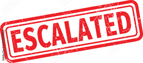 ESCALATED red rubber stamp text