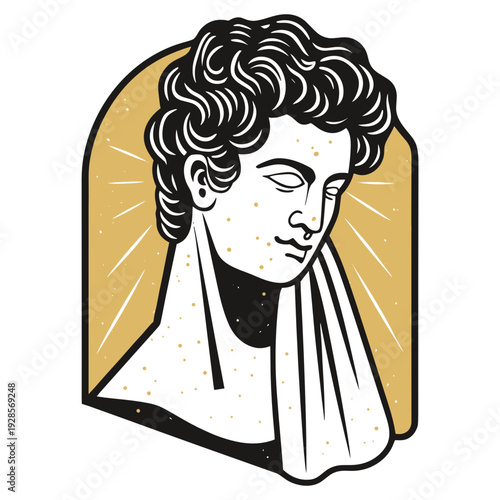 Classical sculpture of a male figure in minimalist design  