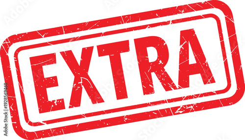 EXTRA red rubber stamp text