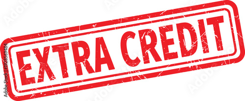 EXTRA CREDIT red rubber stamp text