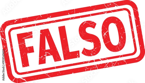 FALSO red rubber stamp text