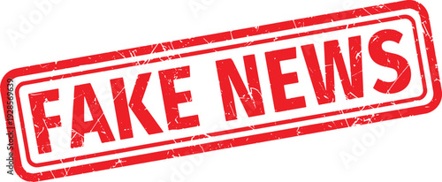 FAKE NEWS red rubber stamp text