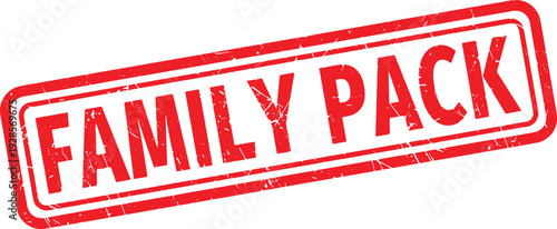 FAMILY PACK red rubber stamp text