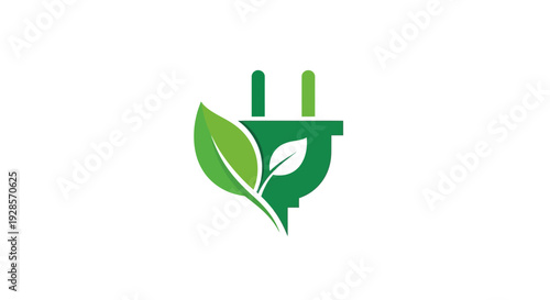 Green leafy eco friendly power plug.
