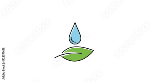 Green leaf with water drop.