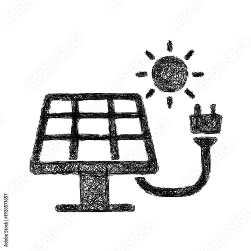 Sketch solar charging icon design