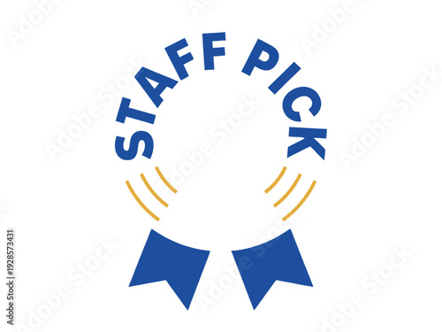 Blue ribbon award banner clearly communicates a prestigious staff pick selection for.
