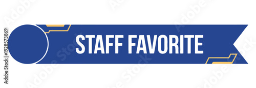 Blue stylized award banner features white text proclaiming something is a staff.