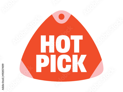 Red triangular tag highlights the hot pick merchandise designation with faint.