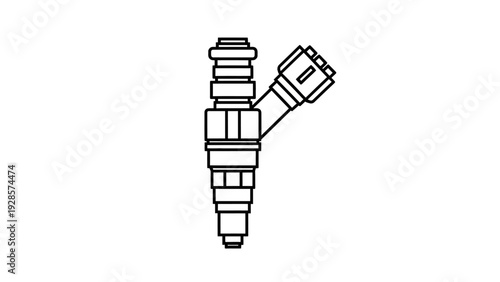 Illustration of a fuel injector, a crucial component in internal combustion engines responsible for delivering fuel