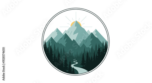 Mountain Peak Landscape Nature Scene.