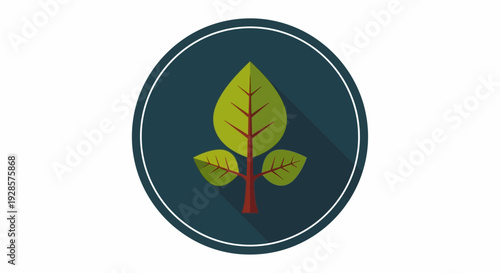 Green leafy plant logo design element.