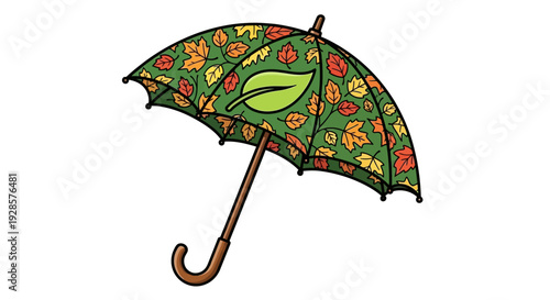 Colorful umbrella with floral pattern.