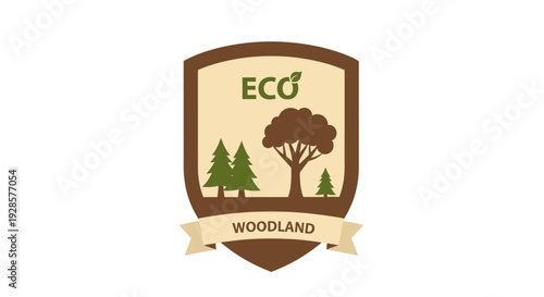 Eco woodland conservation logo emblem.