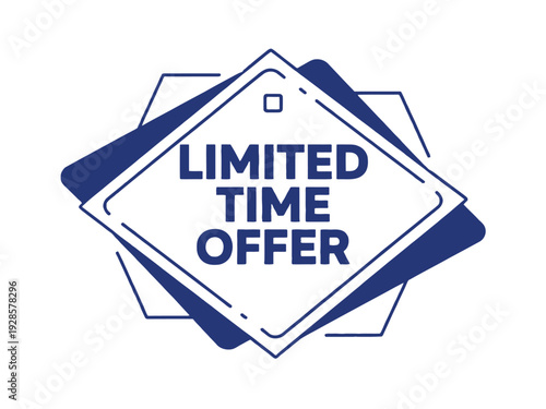 Layered diamond shapes create a stylized announcement for a limited time promotional.