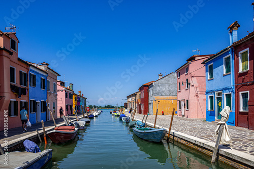 View of the island of Burano in the Venice lagoon (Italy)