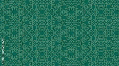 Seamless Islamic Geometric Pattern Background Loop – Teal Ornamental Motion