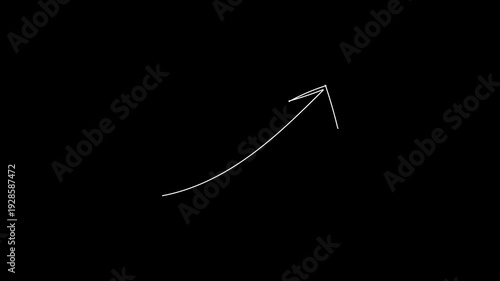 Hand Drawn Curved Arrow Animation Upward Motion