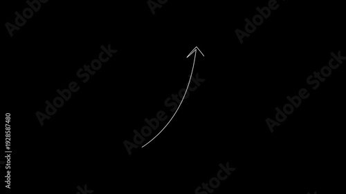 Smooth Curved Up Arrow Animation Hand Drawn Style