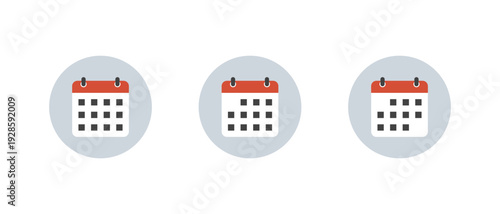 Calendar schedule icon in flat design. Monthly date symbol. Date planner sign